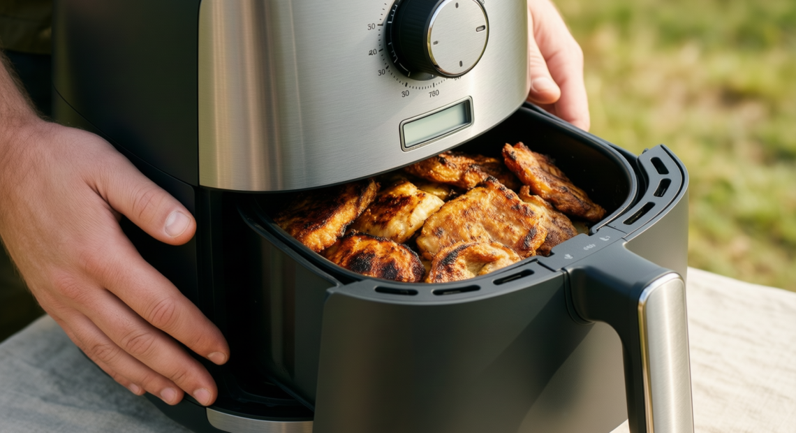 cosori 2l air fryer portable — illustrative AI-generated lifestyle image