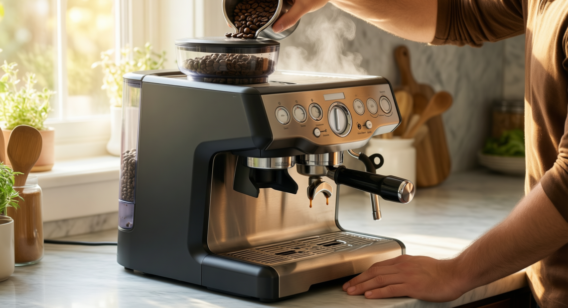 delonghi dedica espresso machine review — illustrative AI-generated lifestyle image