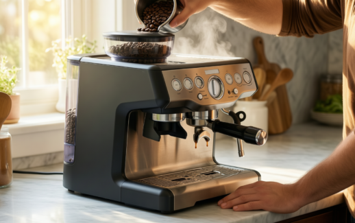 delonghi dedica espresso machine review — illustrative AI-generated lifestyle image