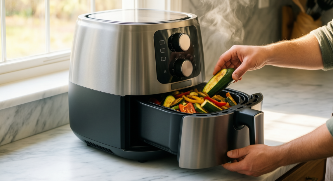 dual air fryer 9l — illustrative AI-generated lifestyle image