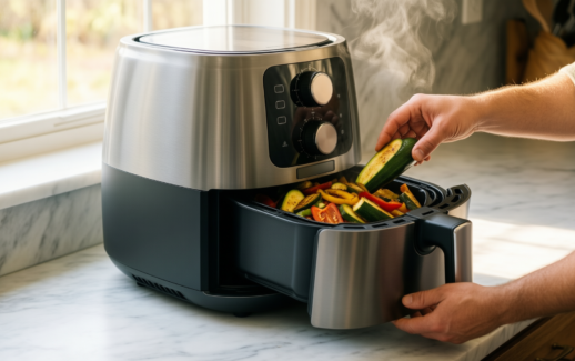 dual air fryer 9l — illustrative AI-generated lifestyle image