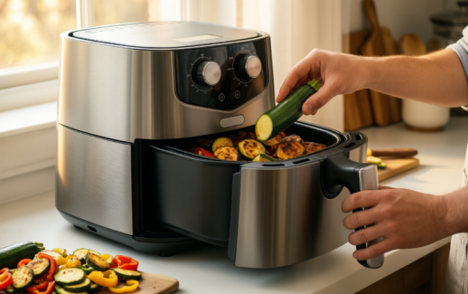 dual air fryer uk — illustrative AI-generated lifestyle image