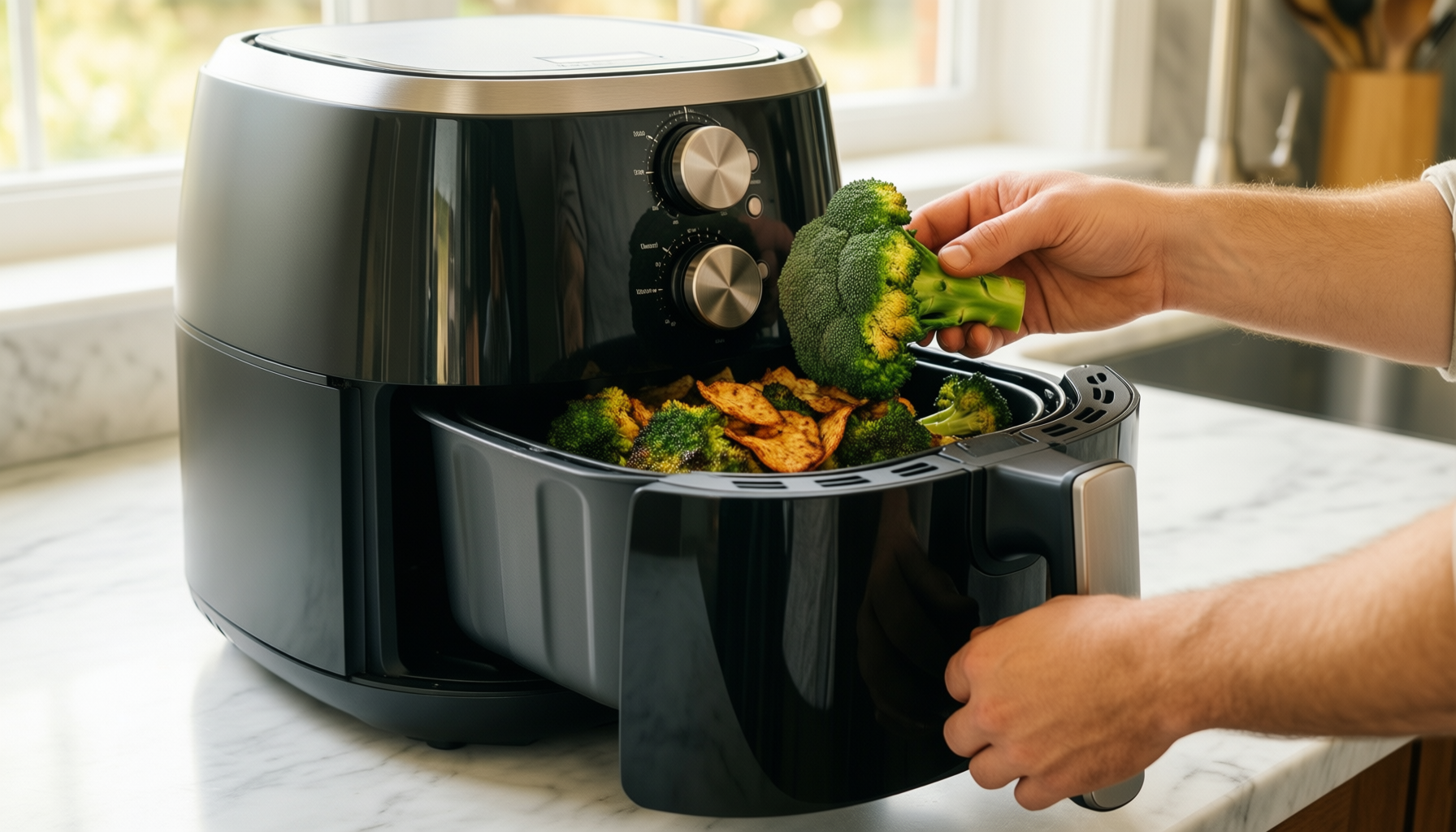 dual zone air fryer 2 — illustrative AI-generated lifestyle image