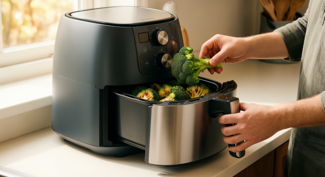 dual zone air fryer — illustrative AI-generated lifestyle image