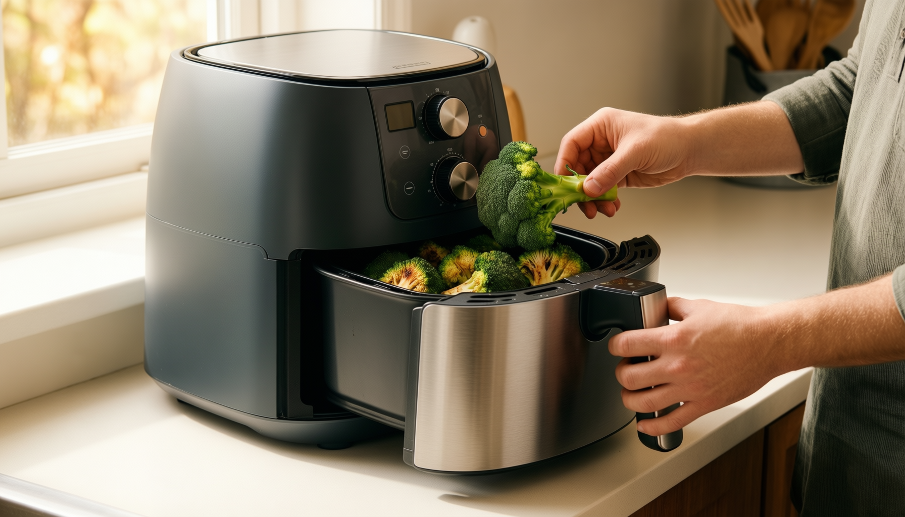 dual zone air fryer — illustrative AI-generated lifestyle image