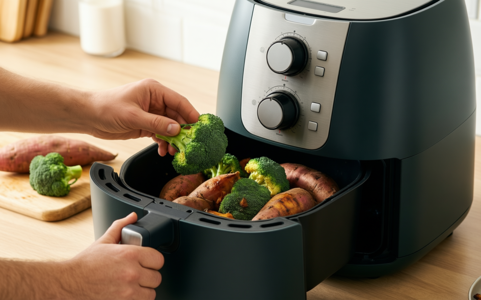 duronic xxl air fryer af34 we review — illustrative AI-generated lifestyle image