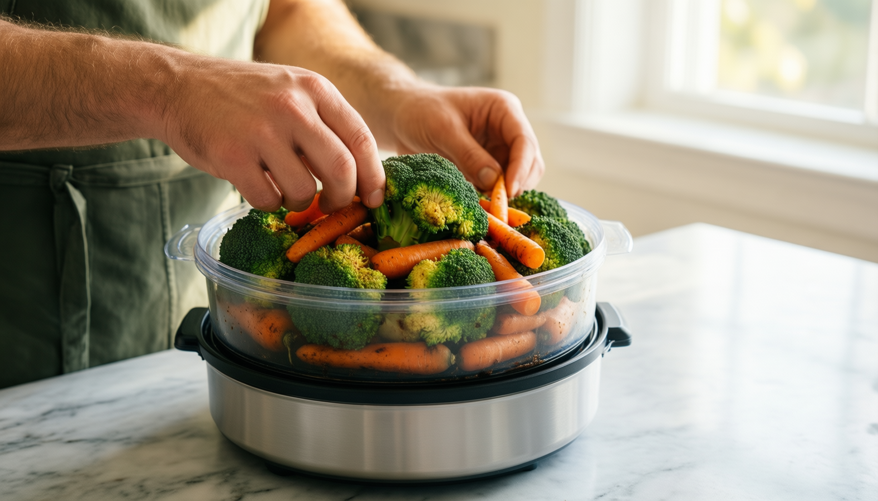 morphy richards food steamer review — illustrative AI-generated lifestyle image