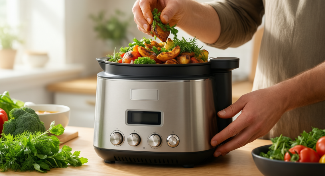 morphy richards soup maker review — illustrative AI-generated lifestyle image