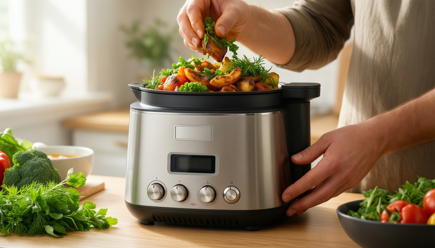 morphy richards soup maker review — illustrative AI-generated lifestyle image