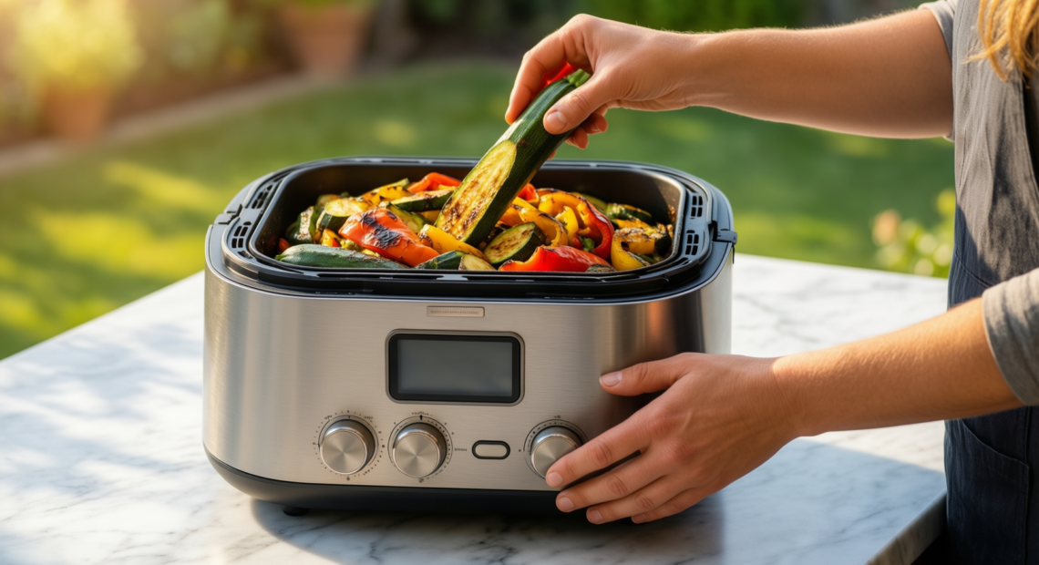 ninja crispi portable air fryer — illustrative AI-generated lifestyle image