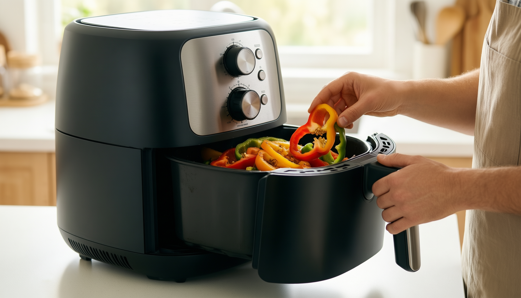 ninja max dual zone air fryer — illustrative AI-generated lifestyle image
