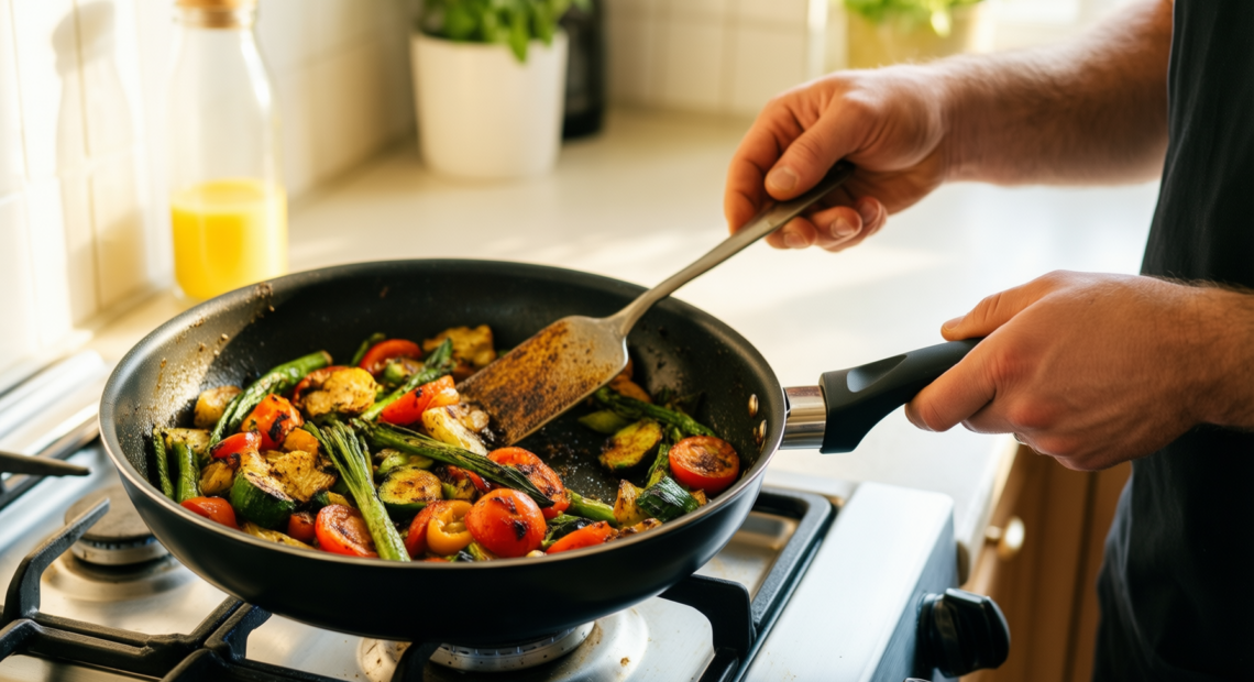 non stick cookware set 2 — illustrative AI-generated lifestyle image