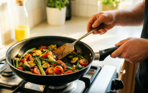 non stick cookware set 2 — illustrative AI-generated lifestyle image