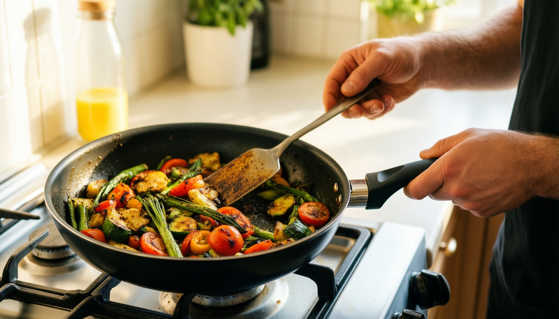 non stick cookware set 2 — illustrative AI-generated lifestyle image