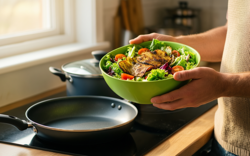 non stick pots and pans set 2 — illustrative AI-generated lifestyle image