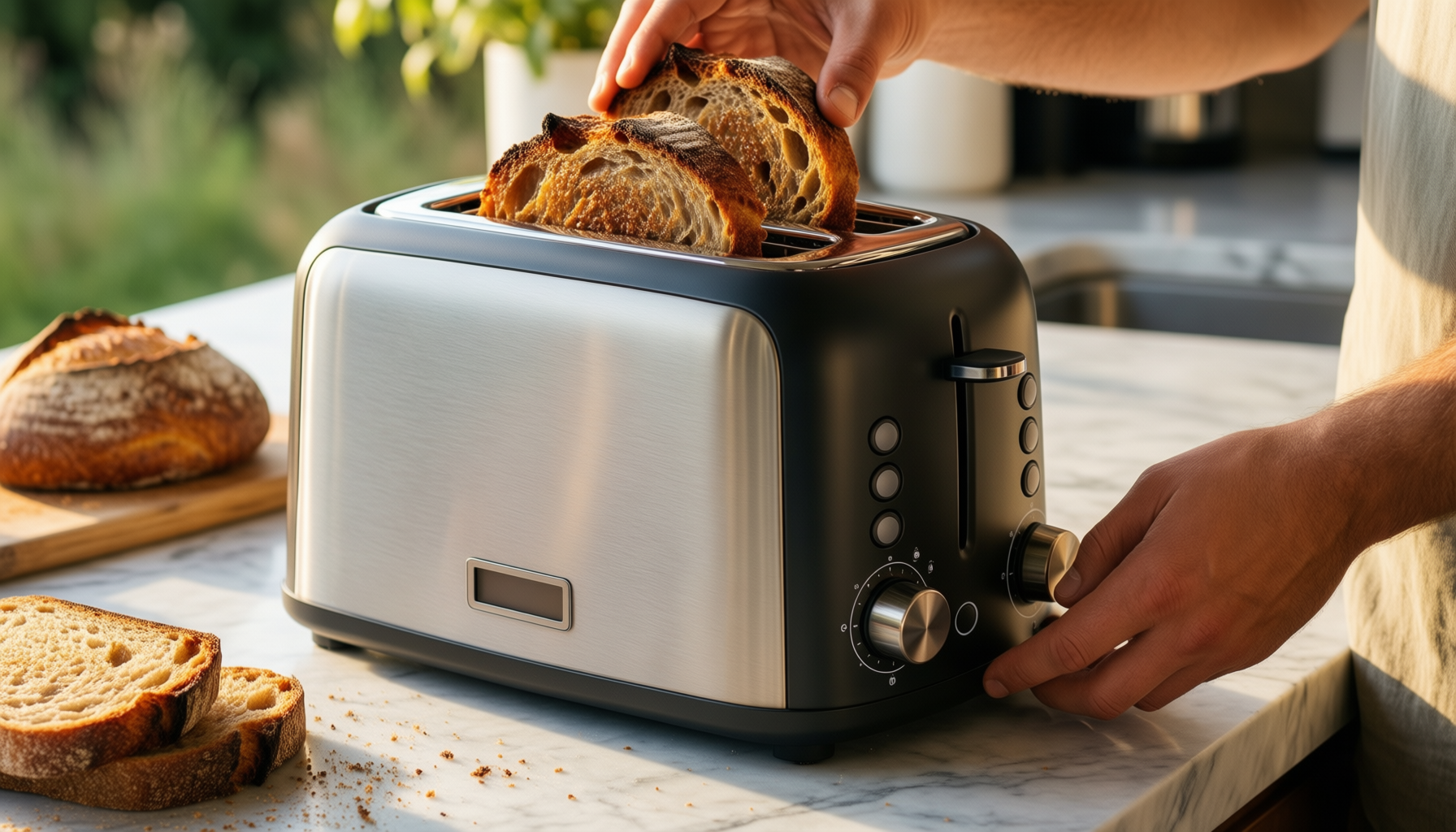 russell hobbs 4 slice toaster review — illustrative AI-generated lifestyle image