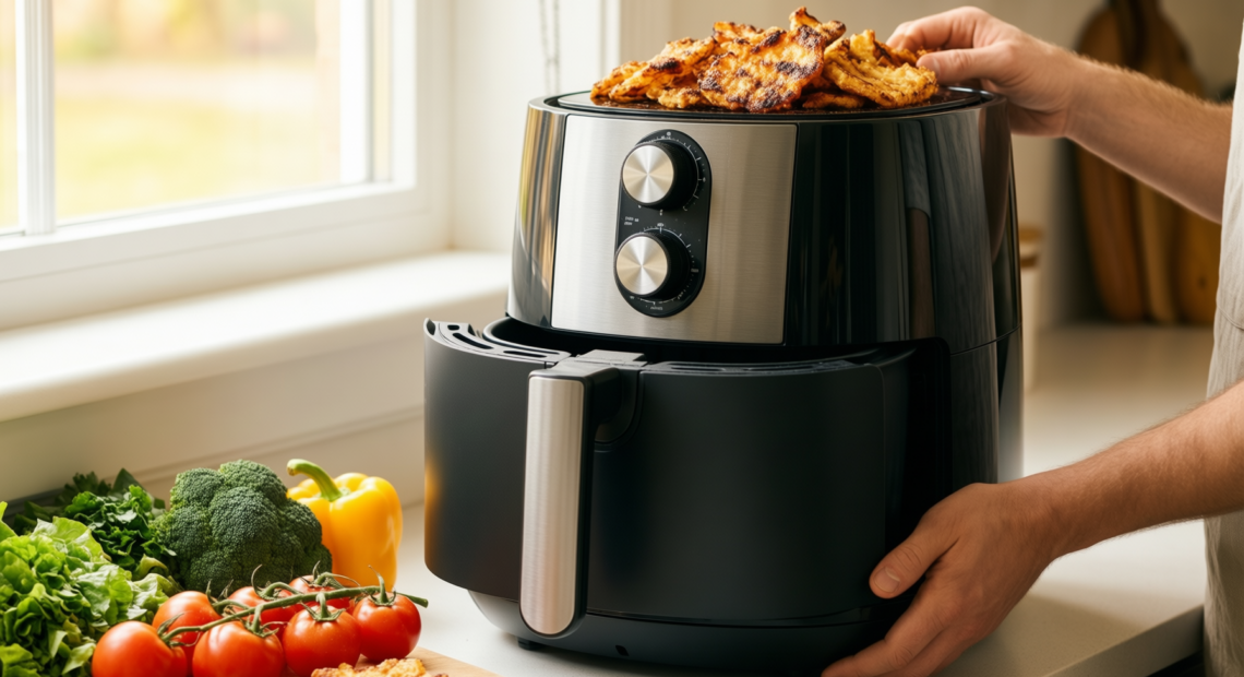 russell hobbs 4l rapid digital air fryer review — illustrative AI-generated lifestyle image