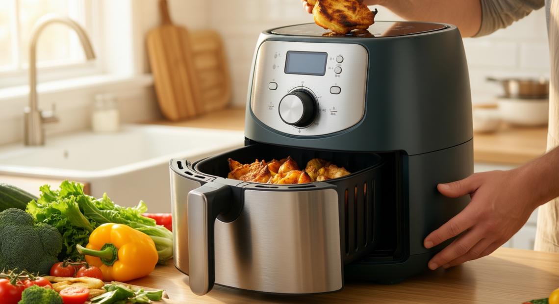 russell hobbs xxl family rapid digital air fryer 8l review — illustrative AI-generated lifestyle image