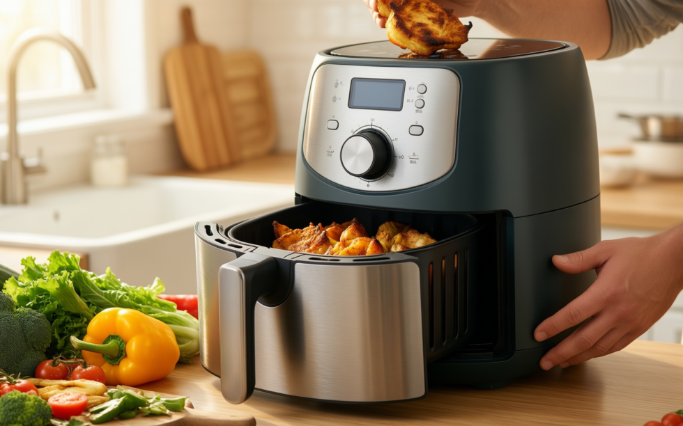 russell hobbs xxl family rapid digital air fryer 8l review — illustrative AI-generated lifestyle image