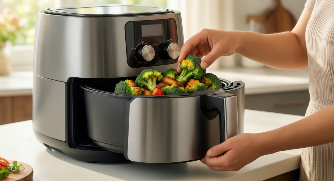 salter dual air fryer review — illustrative AI-generated lifestyle image