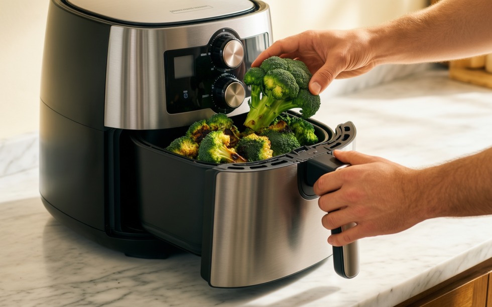 salter ek5196 dual air fryer review — illustrative AI-generated lifestyle image