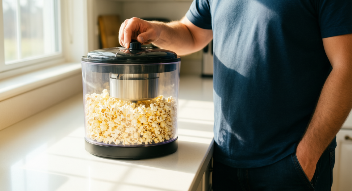 salter popcorn maker review — illustrative AI-generated lifestyle image