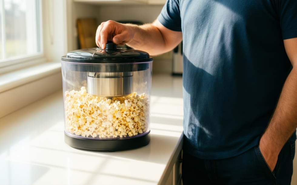salter popcorn maker review — illustrative AI-generated lifestyle image