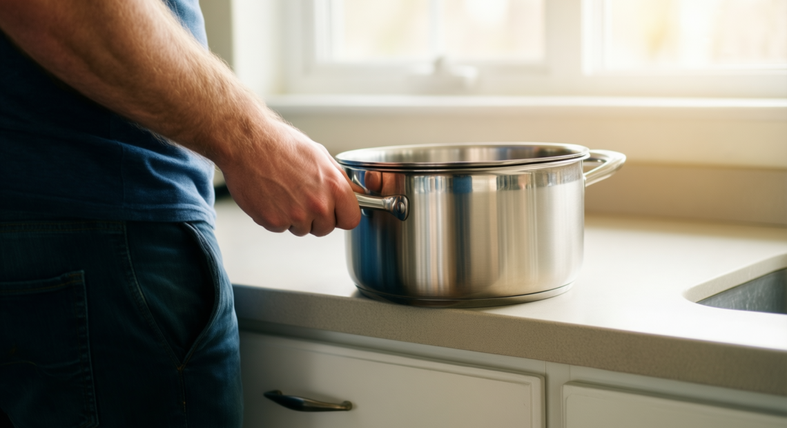 stainless steel stockpot review — illustrative AI-generated lifestyle image