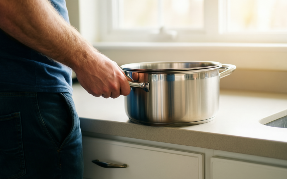 stainless steel stockpot review — illustrative AI-generated lifestyle image