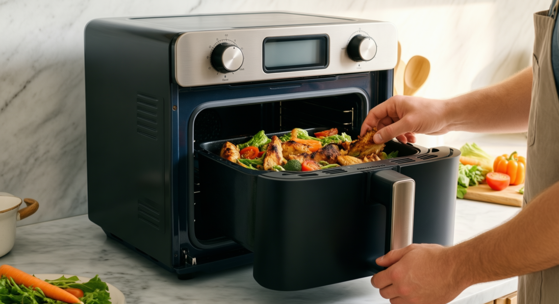 starlyf double door oven air fryer — illustrative AI-generated lifestyle image