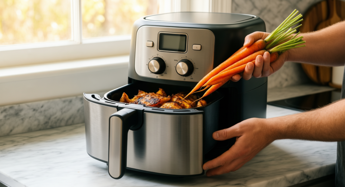 swan retro air fryer review — illustrative AI-generated lifestyle image