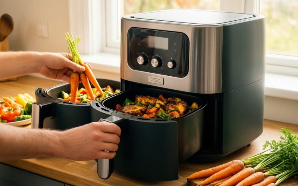 tower t17088 dual air fryer review — illustrative AI-generated lifestyle image