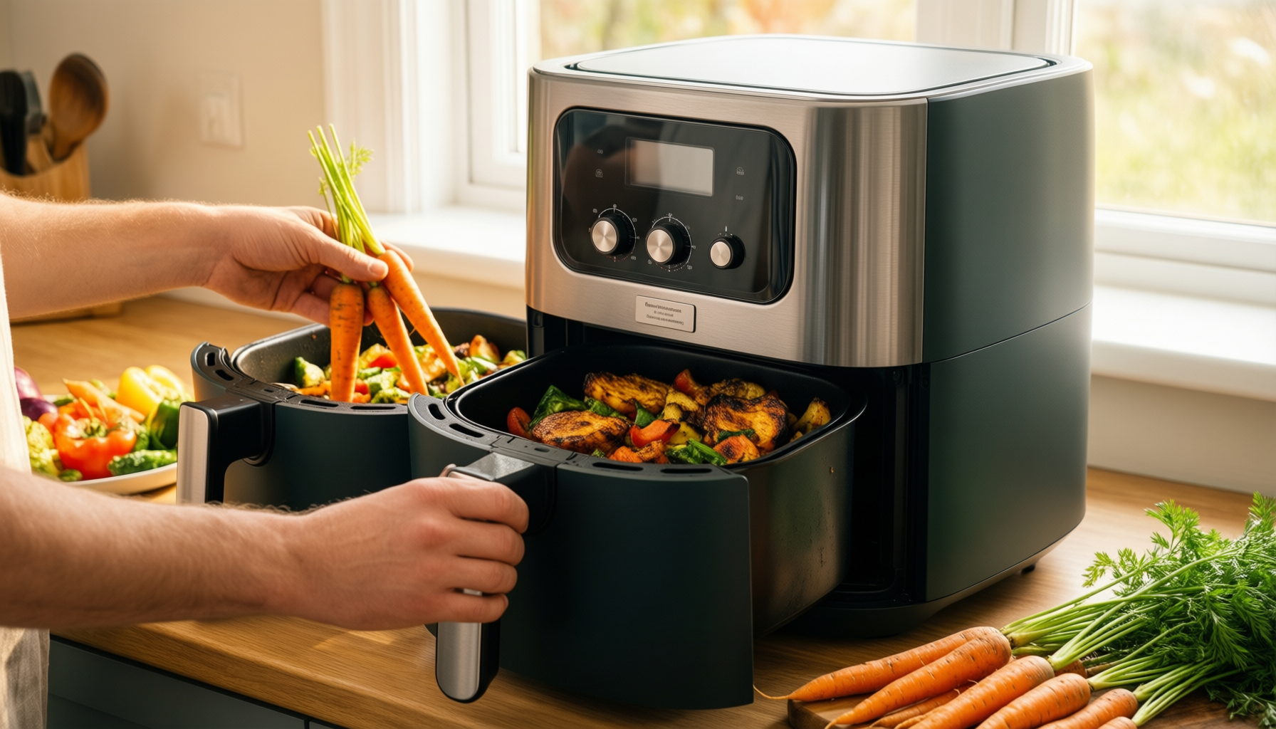 tower t17088 dual air fryer review — illustrative AI-generated lifestyle image