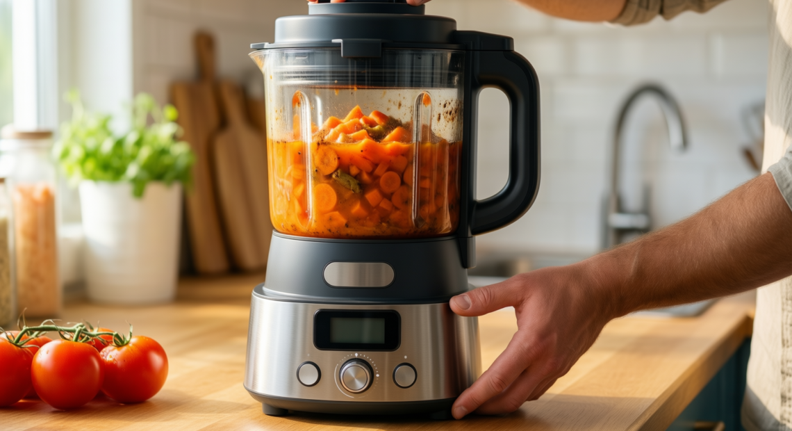 morphy richards soup maker — illustrative AI-generated lifestyle image