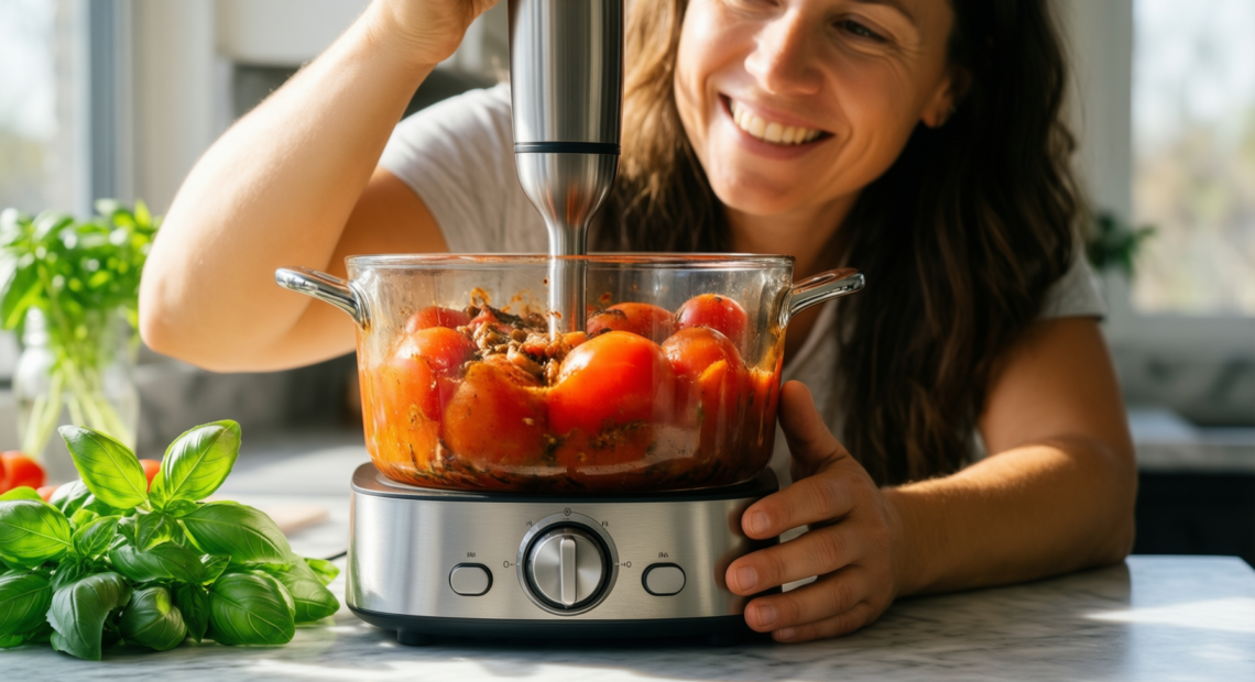 500w commercial immersion blender — illustrative AI-generated lifestyle image