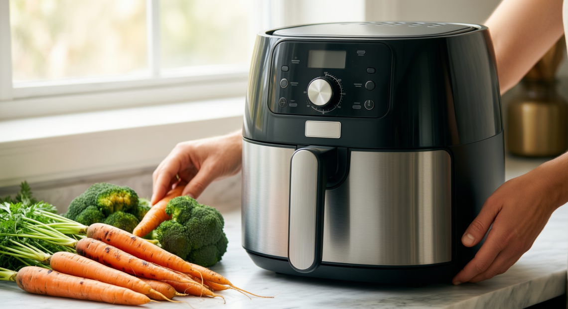 ninja foodi dual zone air fryer — illustrative AI-generated lifestyle image