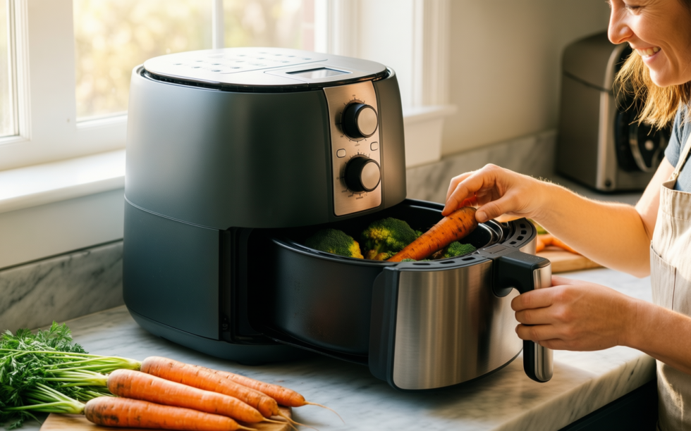cosori dual air fryer 8.5l review — illustrative AI-generated lifestyle image
