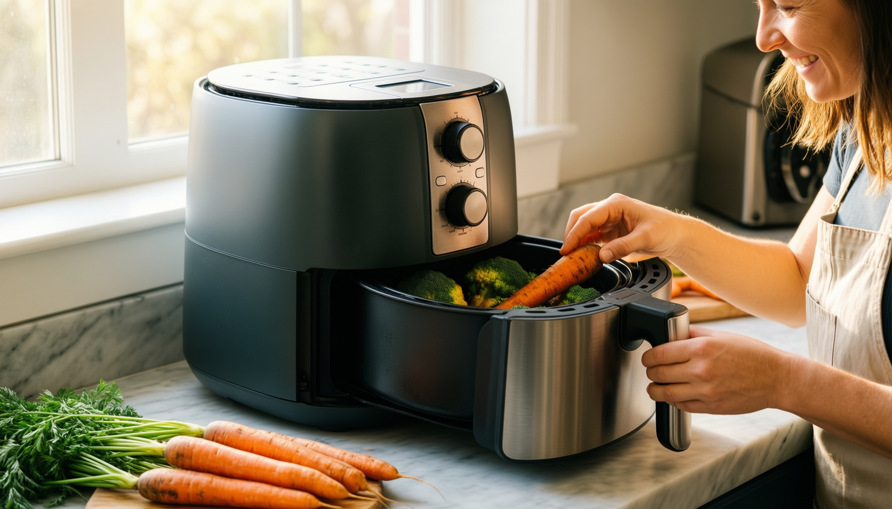 cosori dual air fryer 8.5l review — illustrative AI-generated lifestyle image