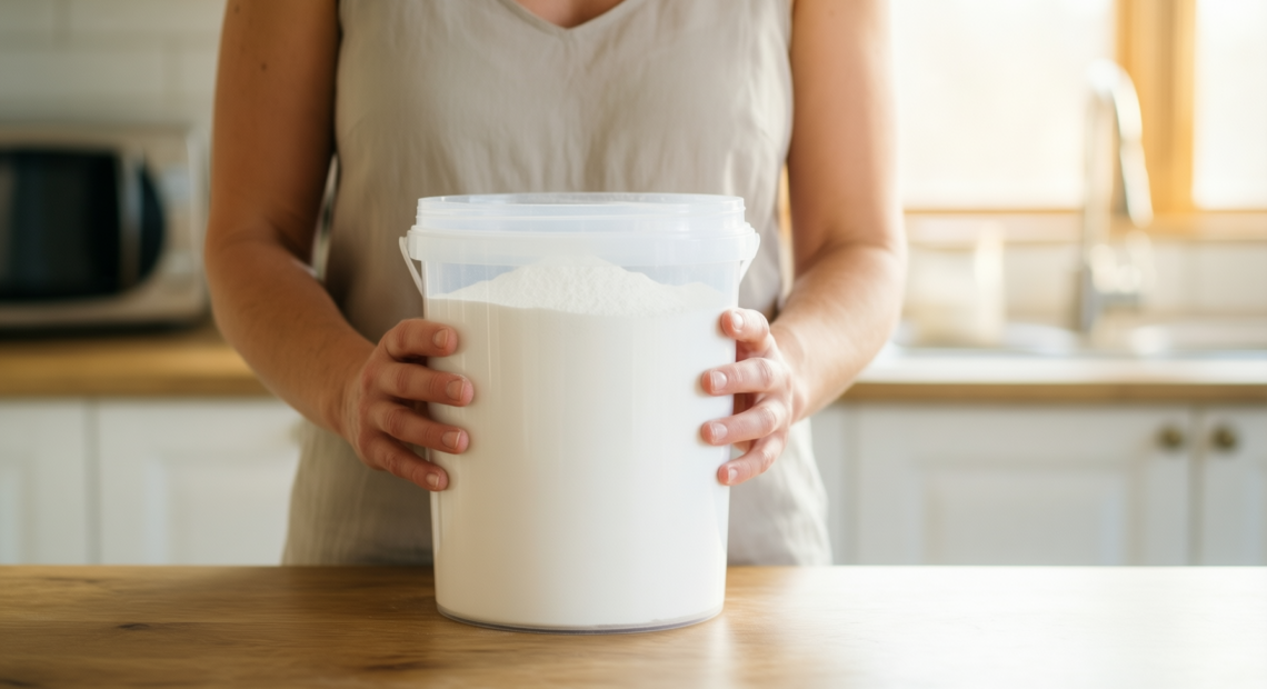 puly caff coffee cleaning powder — illustrative AI-generated lifestyle image