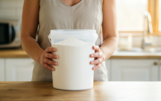 puly caff coffee cleaning powder — illustrative AI-generated lifestyle image