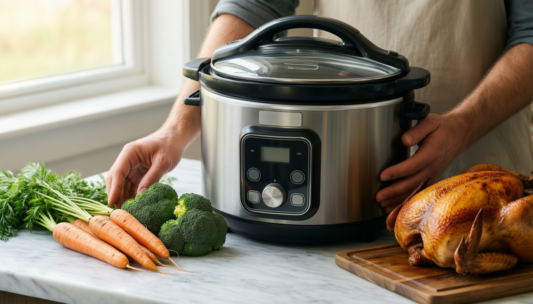 morphy richards slow cooker — illustrative AI-generated lifestyle image
