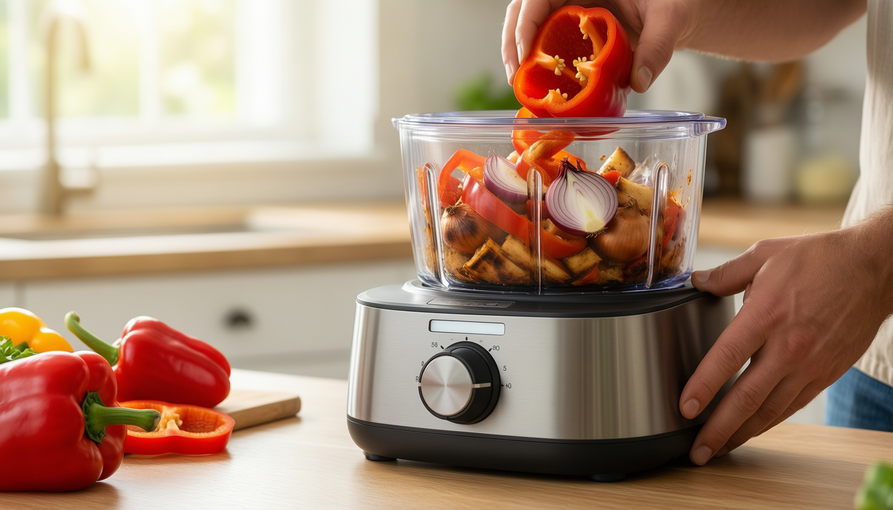Cuisinart FlexPrep food processor review — illustrative AI-generated lifestyle image