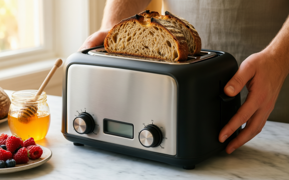 dualit classic 2 slice vario toaster — illustrative AI-generated lifestyle image