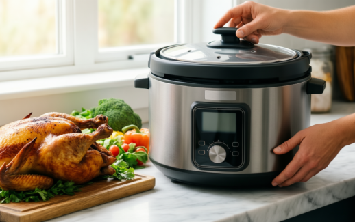 swan 1.5 litre slow cooker — illustrative AI-generated lifestyle image