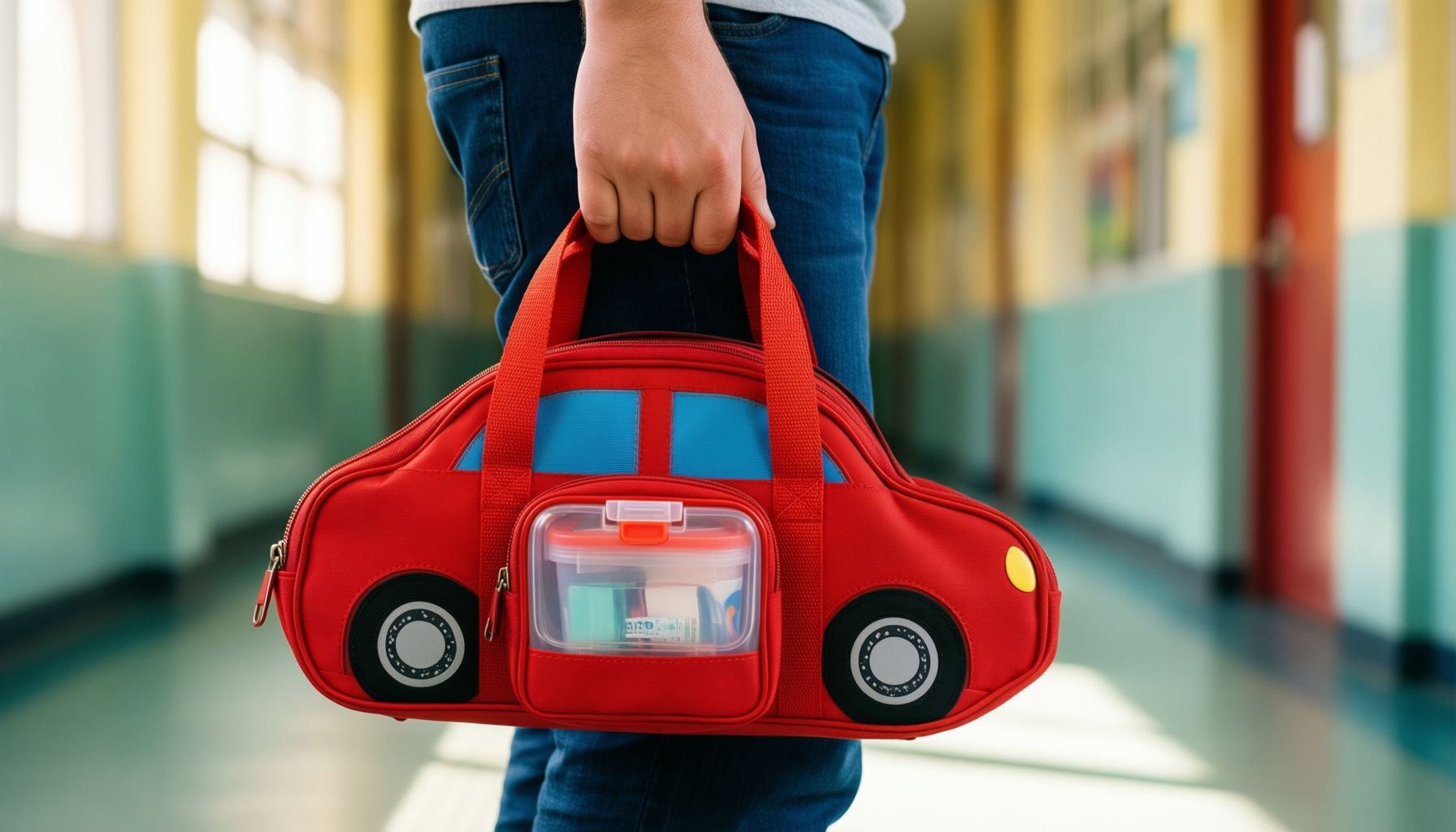 lightning mcqueen lunch bag — illustrative AI-generated lifestyle image