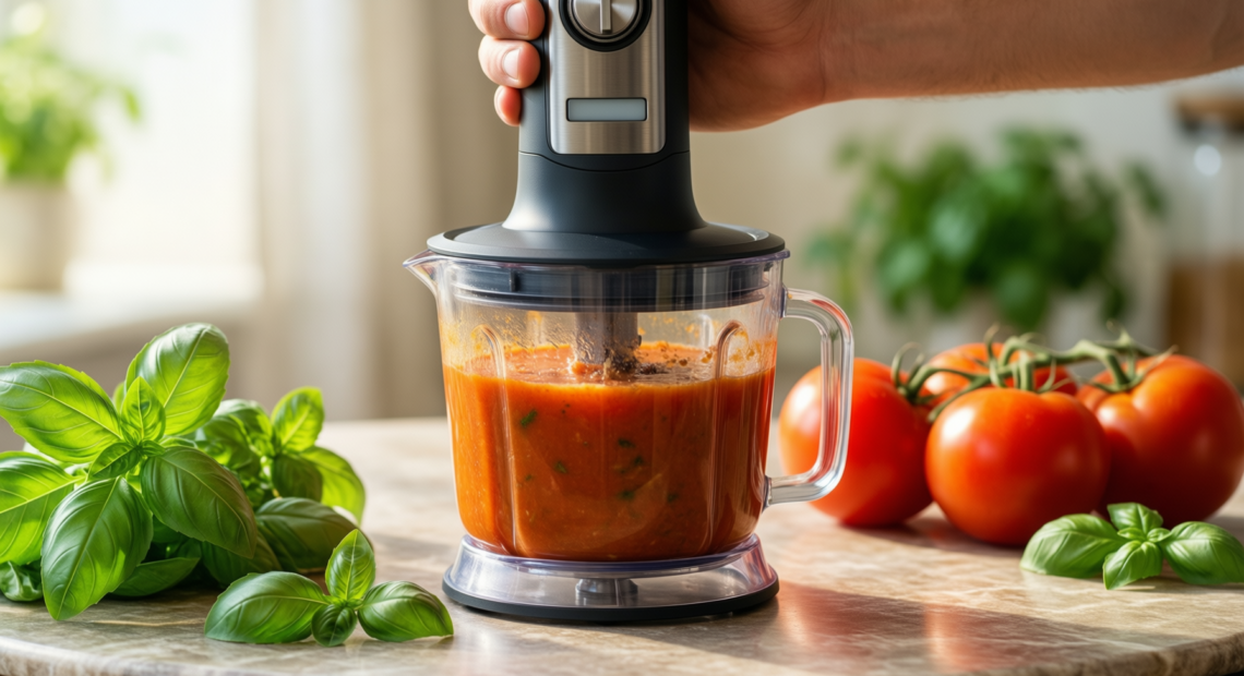tefal optichef 3-in-1 hand blender — illustrative AI-generated lifestyle image