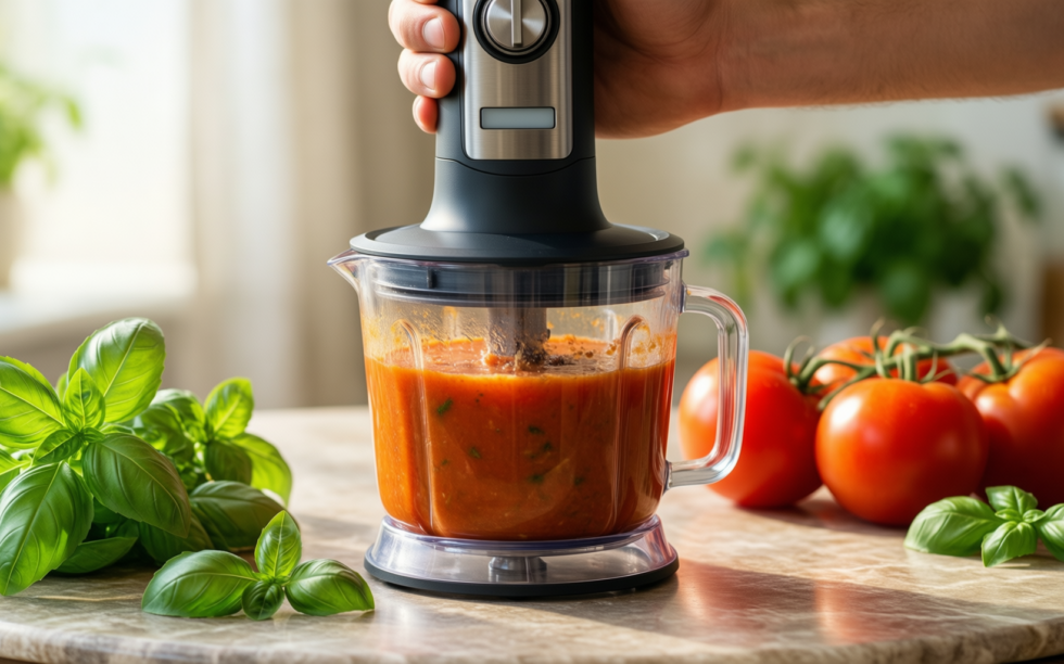 tefal optichef 3-in-1 hand blender — illustrative AI-generated lifestyle image
