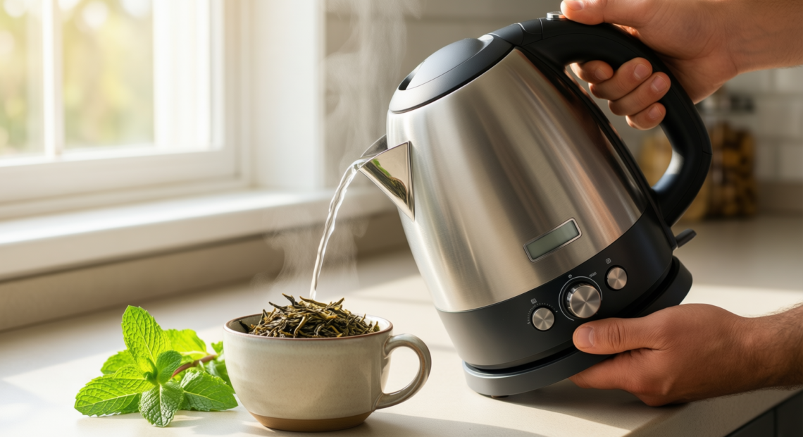 swan sk31050bn kettle — illustrative AI-generated lifestyle image