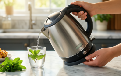 dualit architect kettle — illustrative AI-generated lifestyle image