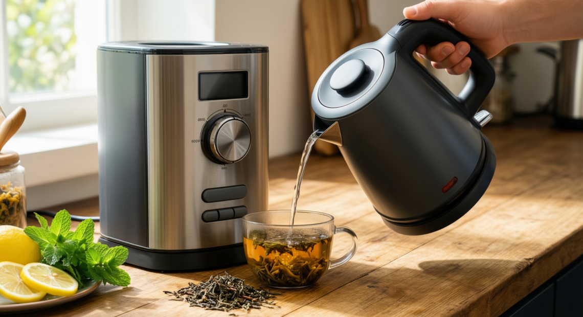 tefal loft cordless kettle — illustrative AI-generated lifestyle image